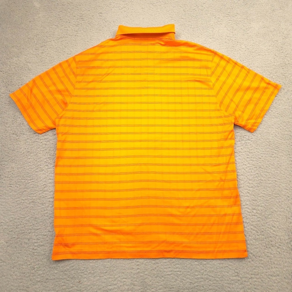 Nike Tiger Woods Collection Polo Mens XL Orange Stripe Dri-FIT Golf Shirt - Picture 2 of 13